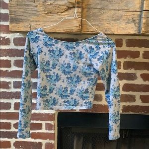 Floral long sleeve crop tight
